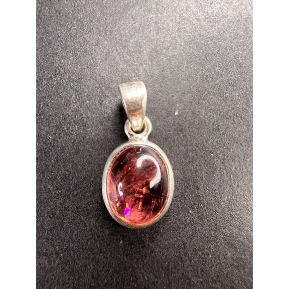NEW Pink Tourmaline rubellite sterling silver pendant 1.90 grams - Picture 1 of 10